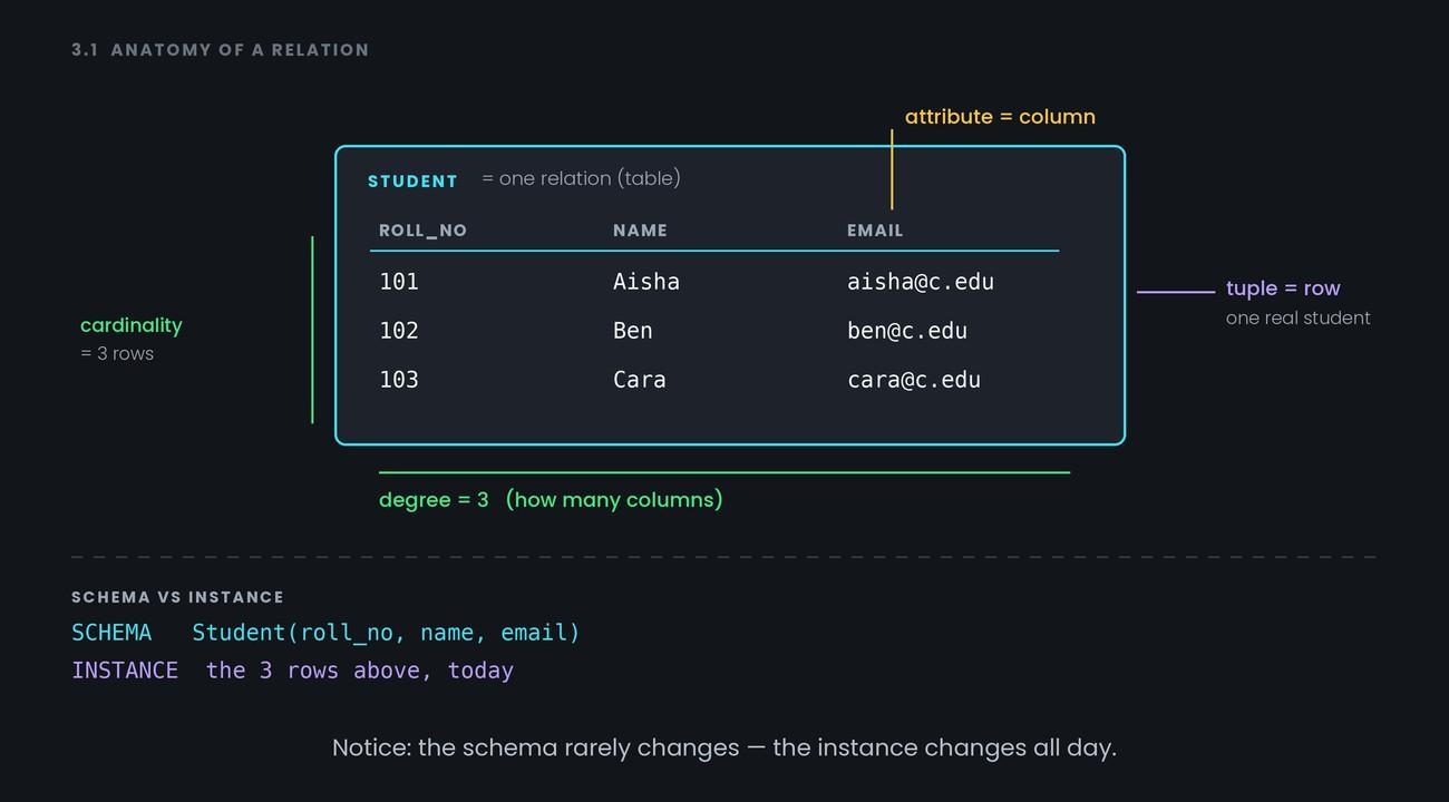 Relations, Tuples & Schema — figure 1