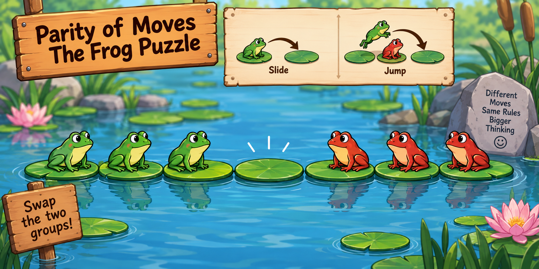 Parity of Moves: The Frog Puzzle