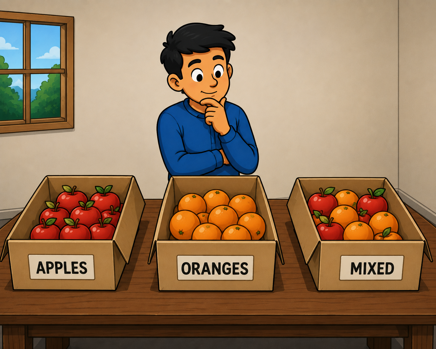 Three Boxes: Apples, Oranges & Mixed