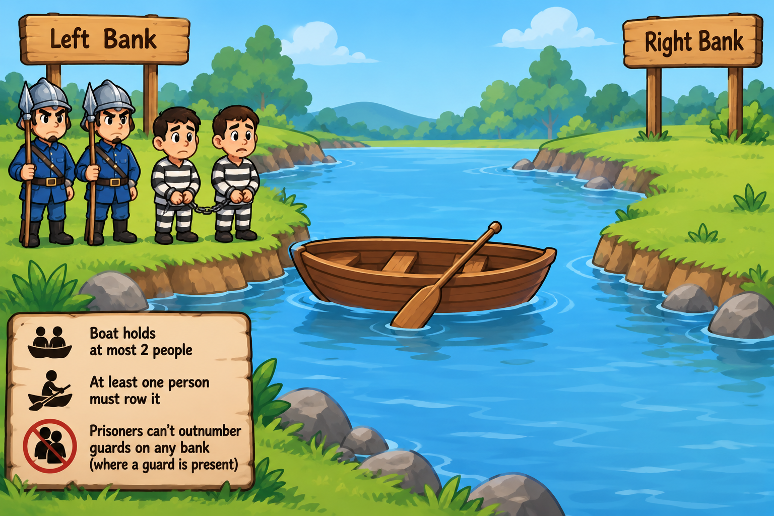 Minimum Moves: Prisoners Crossing