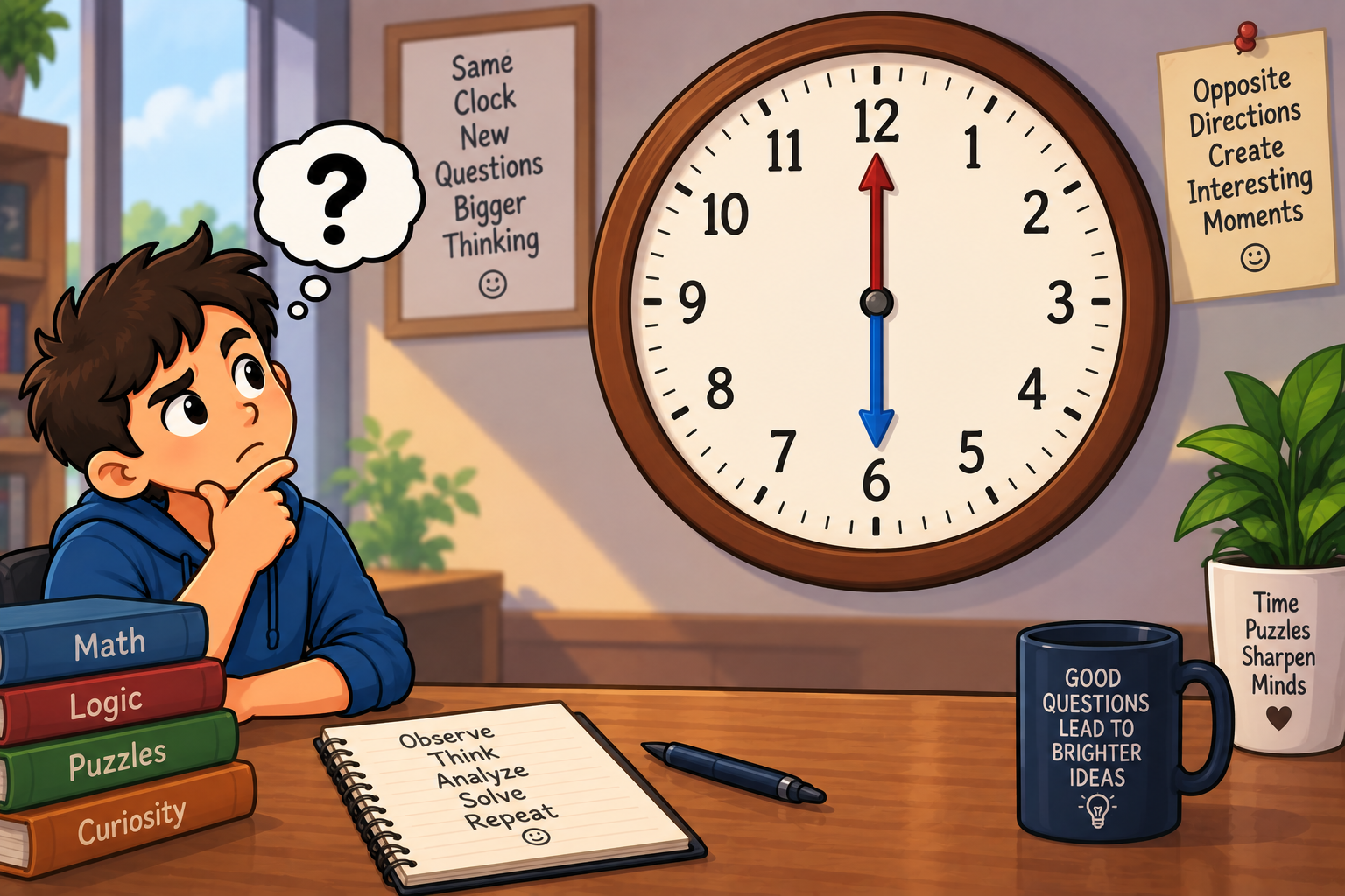 Clock Hands Opposite