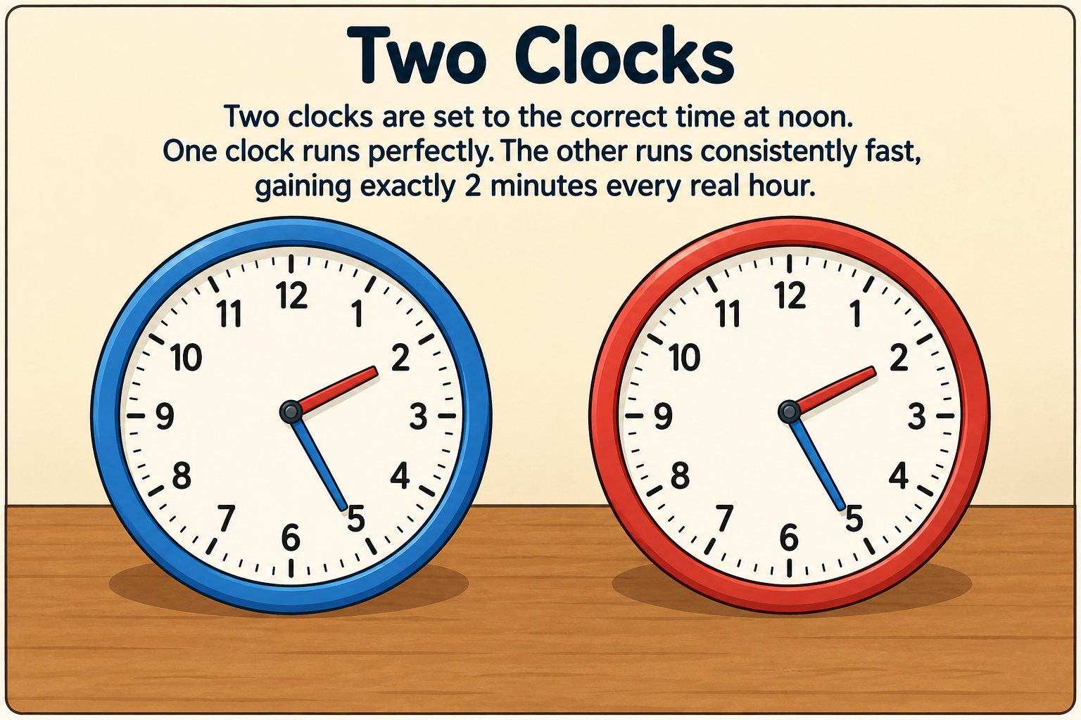 Two Clocks Showing Different Times
