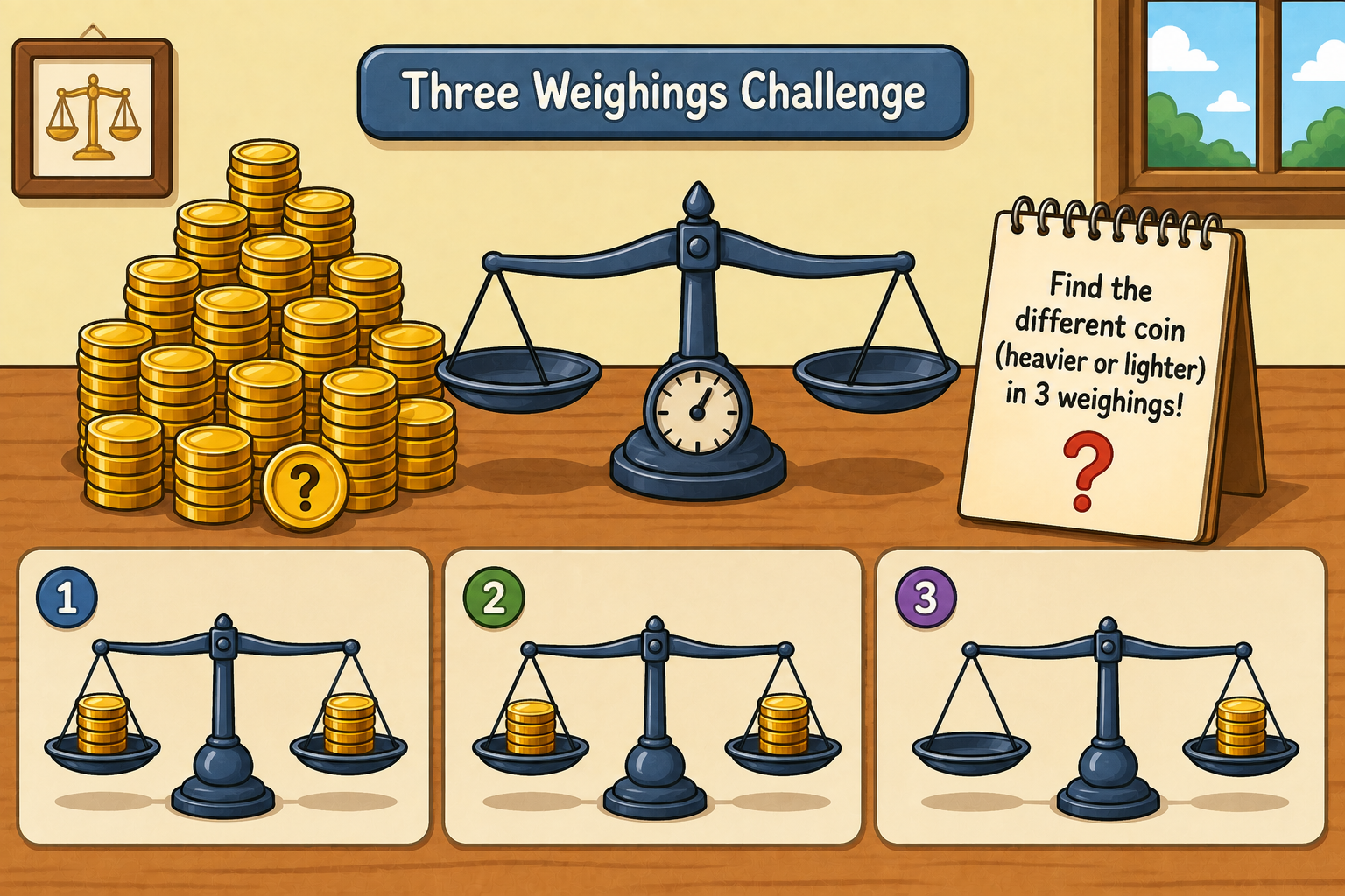 The Three Weighings Challenge